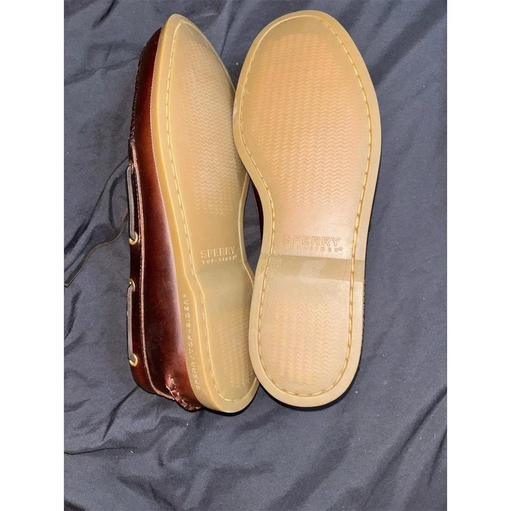 Sperry Authentic Original 2-Eye Boat Shoes Men's 11W Brown Lace Casual amaretto